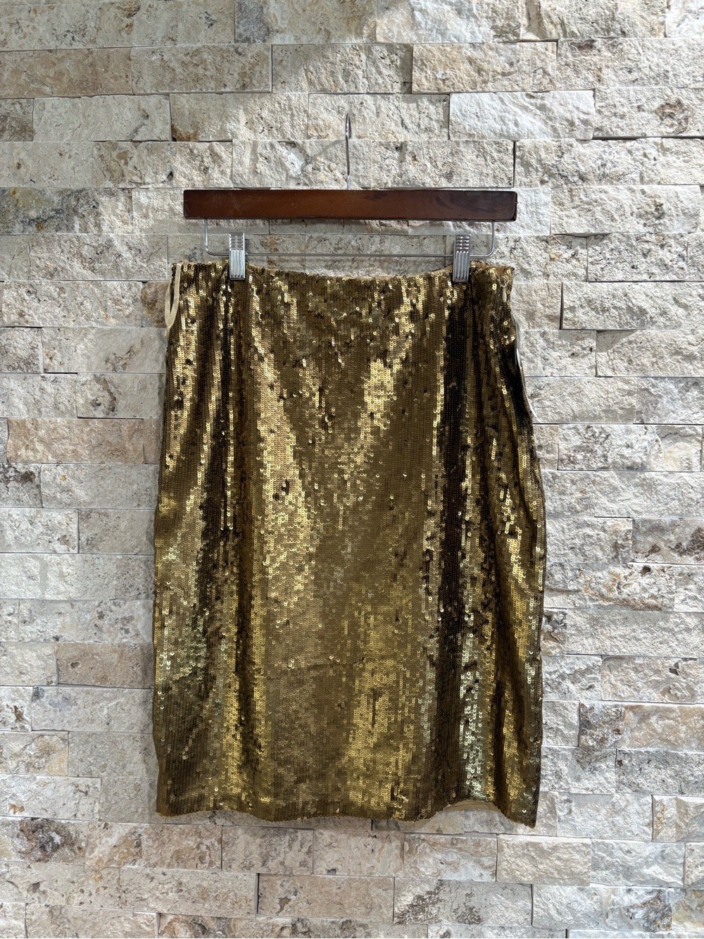 Ralph Lauren New Gold Sequence Skirt Y2K Taylor Swift Core Size 8